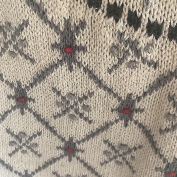 Vintage Northern Isle Zip Front Sweater Fair Isle Deer Snowflakes Sweater - Picture 4 of 6